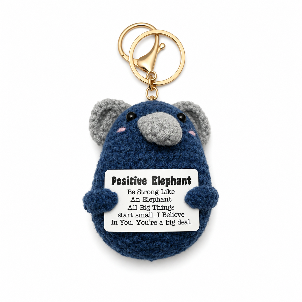 Positive Elephant Keychain